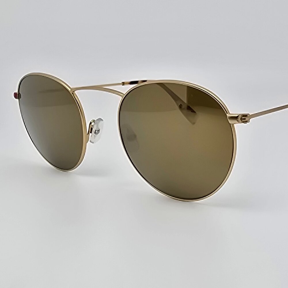 Simple Eyewear Venice 014 Matte Gold Frame Gold Mirror Lens Sunglasses Italy